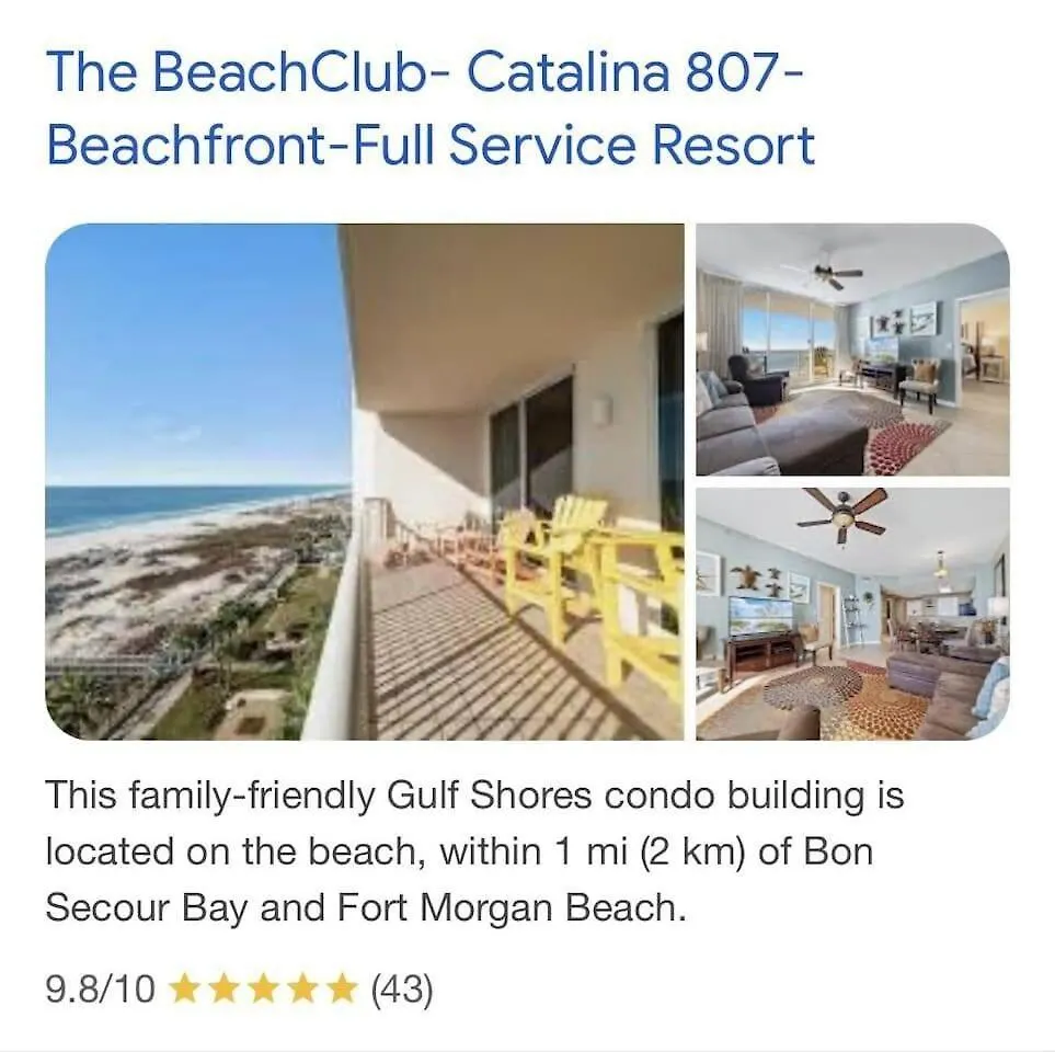 Apartment Beachclub-c807-beachfront-condo Gulf Shores