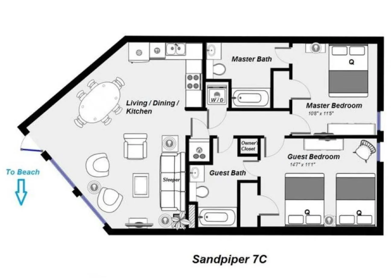 Sandpiper 7-c On The Beach- Smart Tvs 海湾海岸